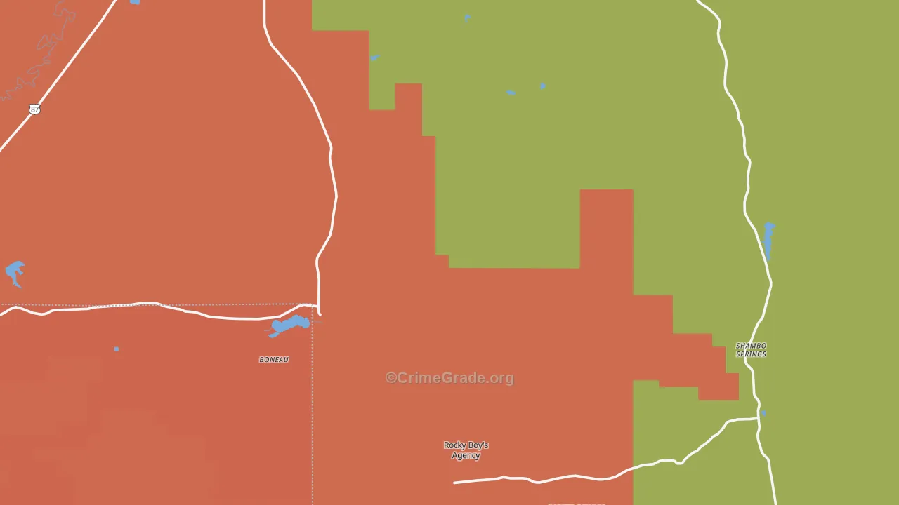 Rocky Boy, MT Map of Assault Rates