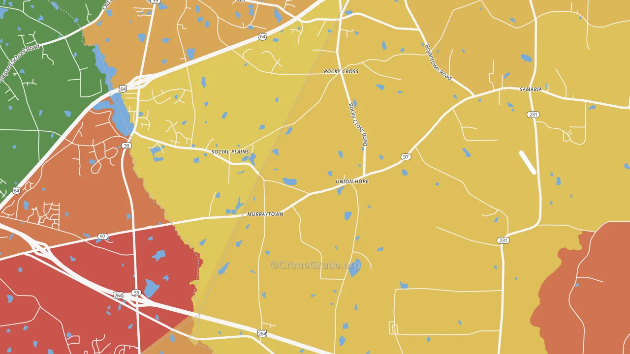 Rocky Cross, NC Map of Assault Rates