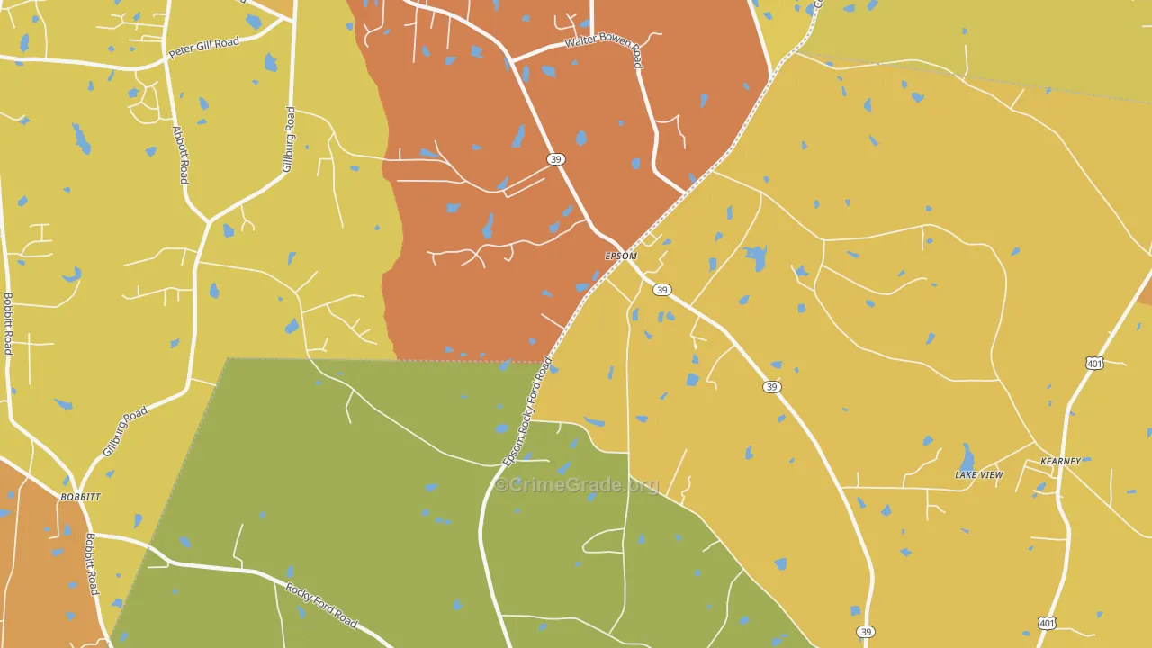 Rocky Ford, NC Map of Assault Rates