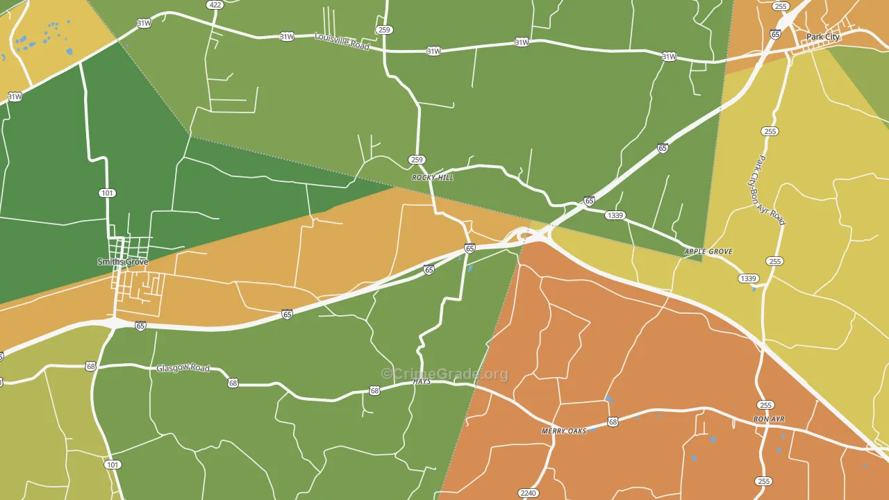 Rocky Hill, KY Map of Assault Rates