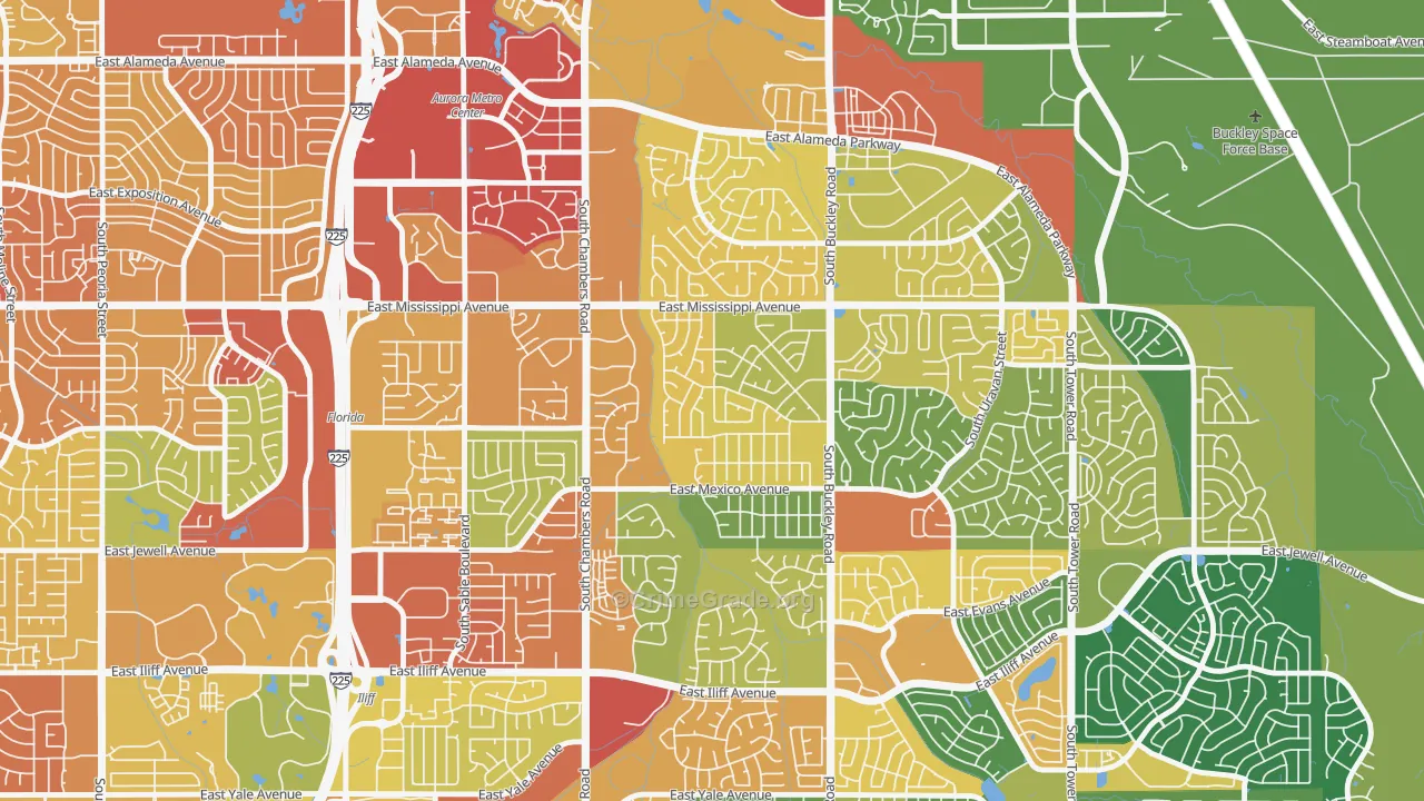 Rocky Ridge, Aurora, CO Map of Assault Rates