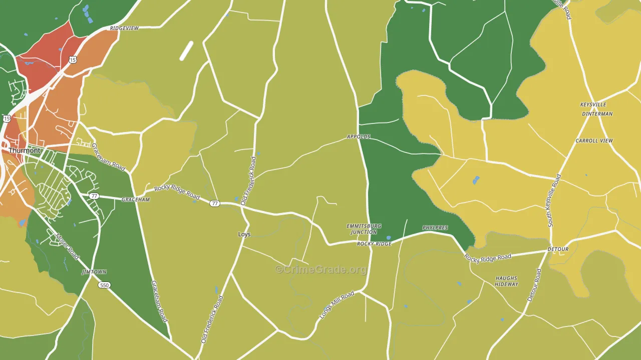 Rocky Ridge, MD Map of Assault Rates