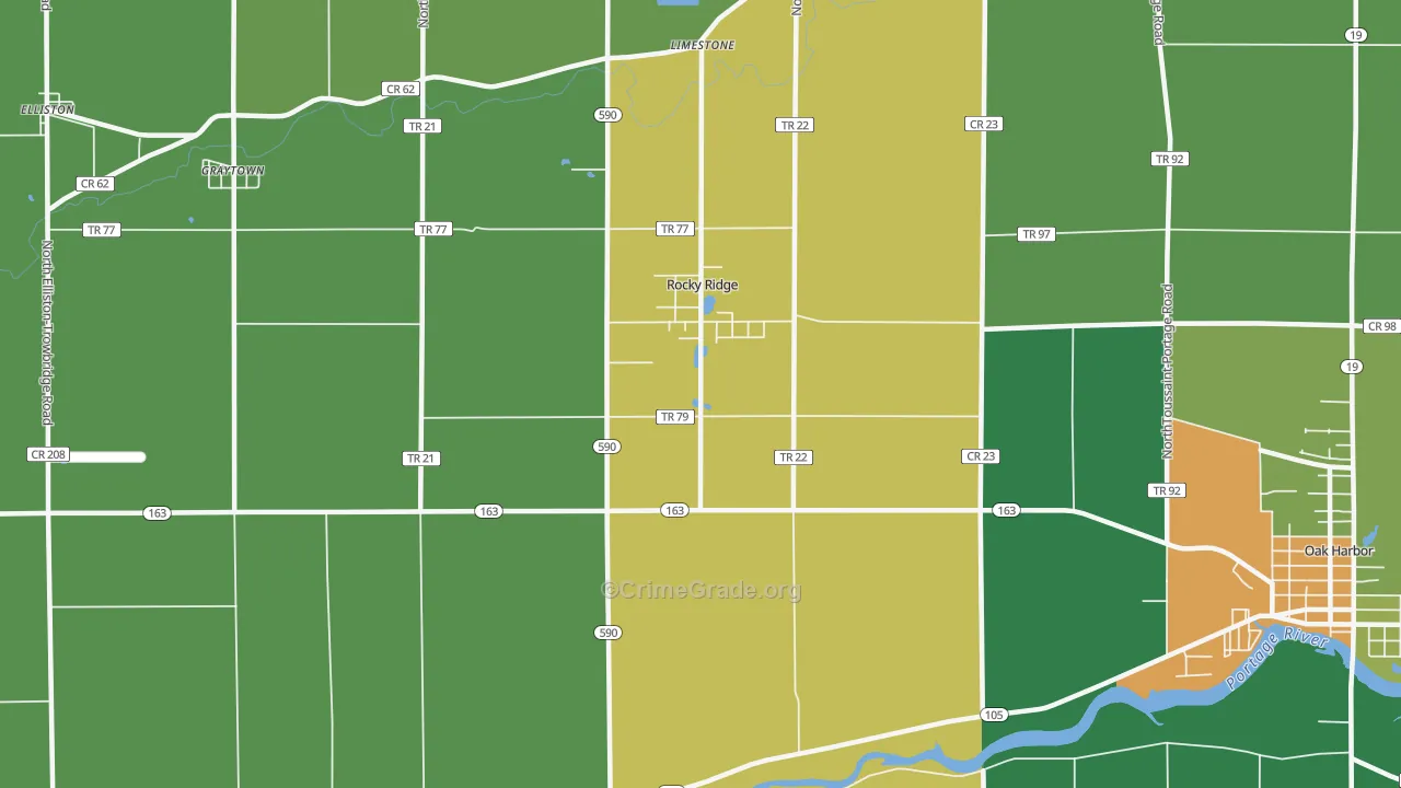 Rocky Ridge, OH Map of Assault Rates
