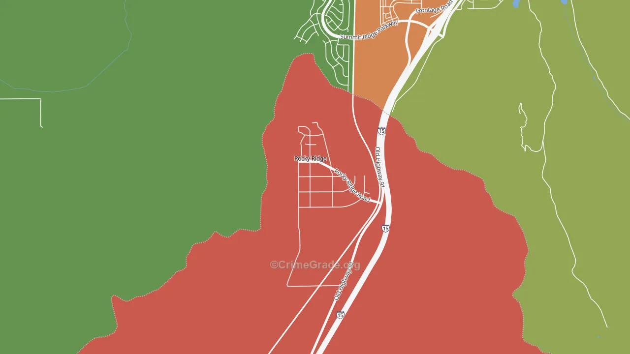 Rocky Ridge, UT Map of Assault Rates