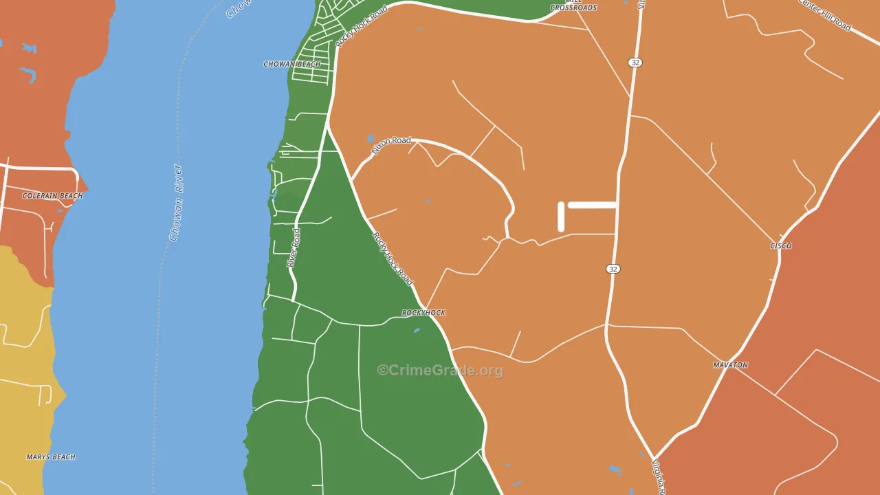 Rockyhock, NC Map of Assault Rates