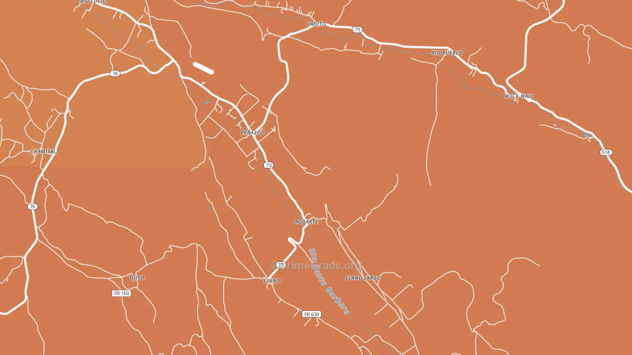 Rodarte, NM Map of Assault Rates