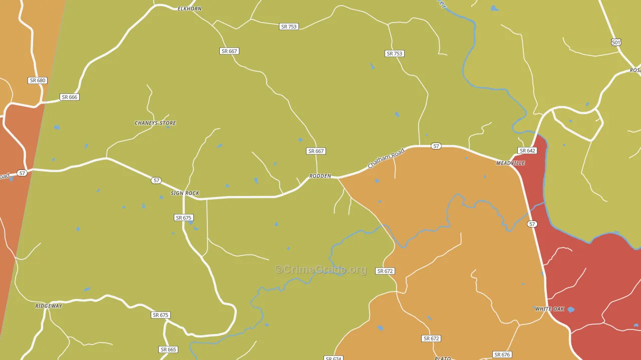Rodden, VA Map of Assault Rates