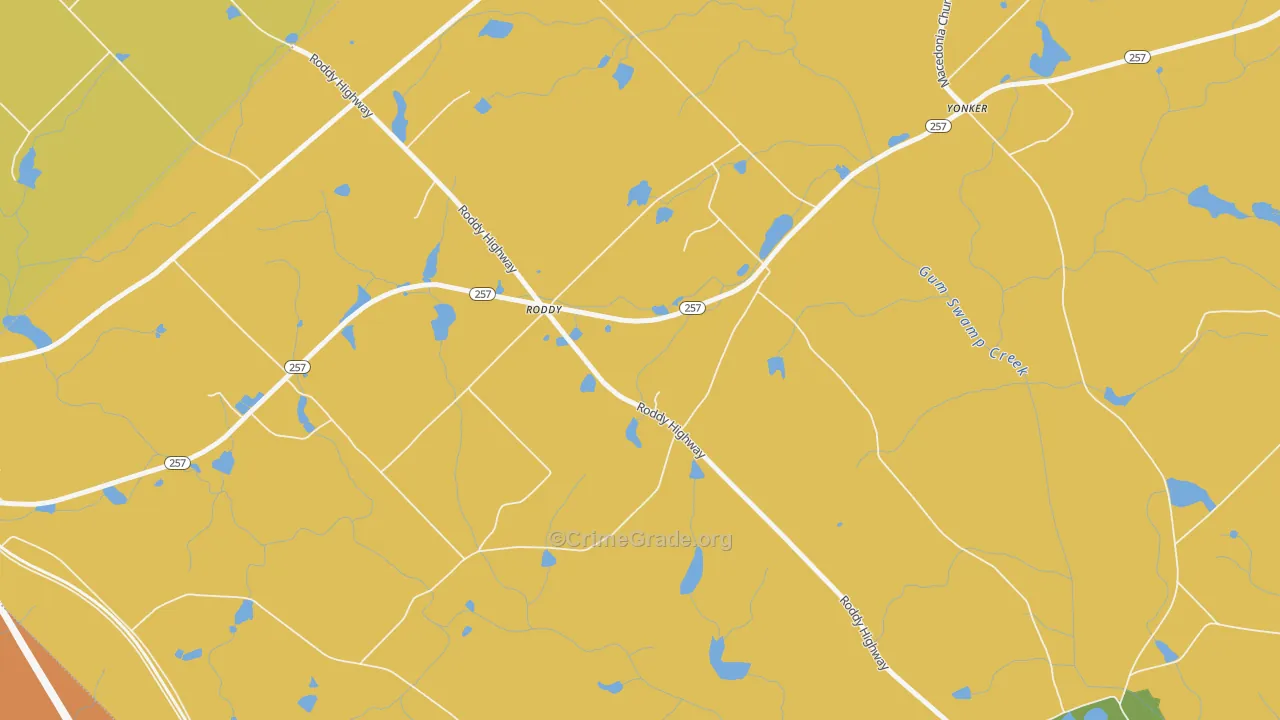 Roddy, GA Map of Assault Rates