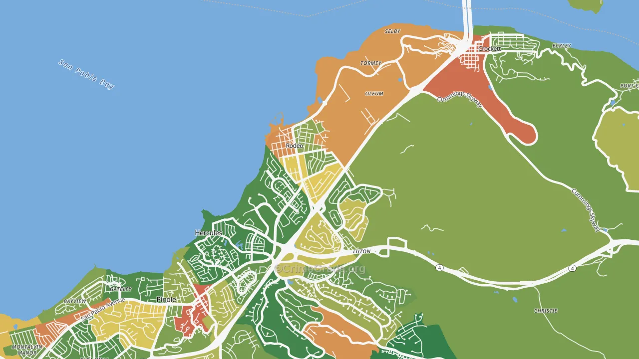 Rodeo, CA Map of Assault Rates