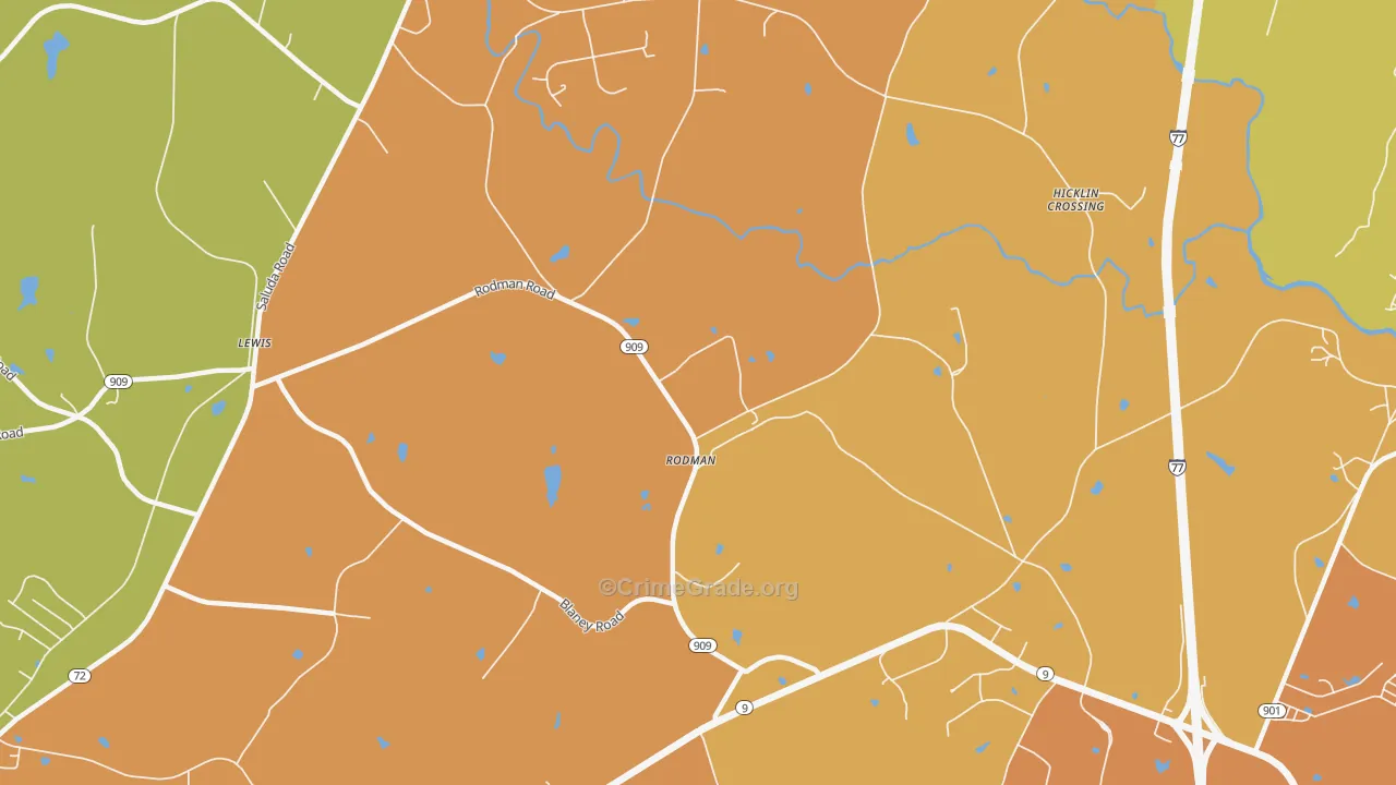 Rodman, SC Map of Assault Rates