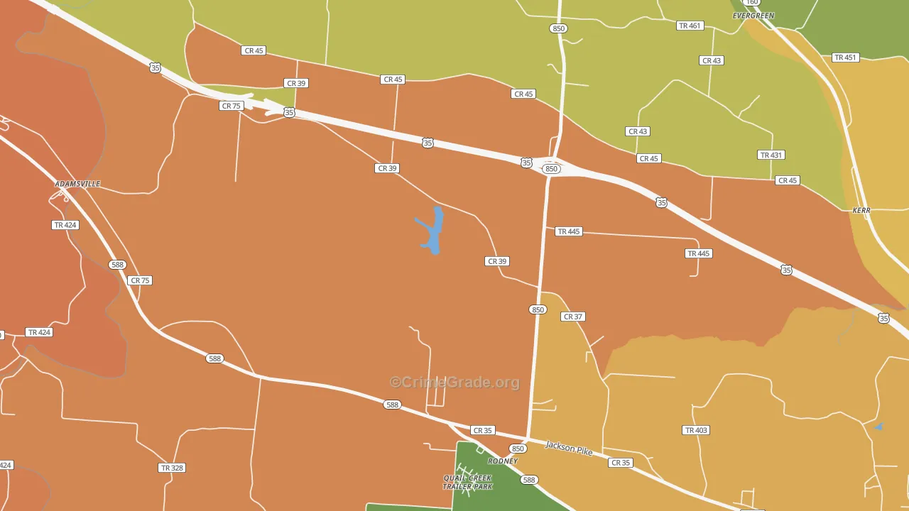 Rodney, OH Map of Assault Rates