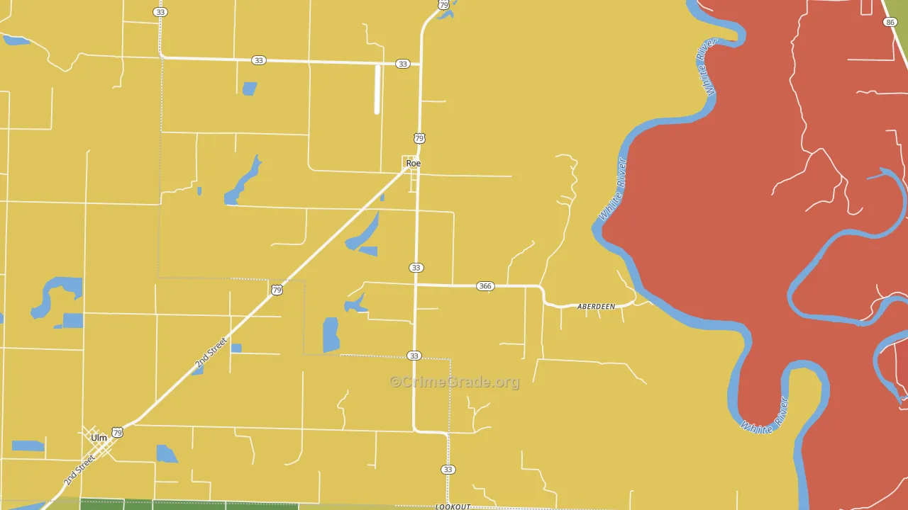 Roe, AR Map of Assault Rates