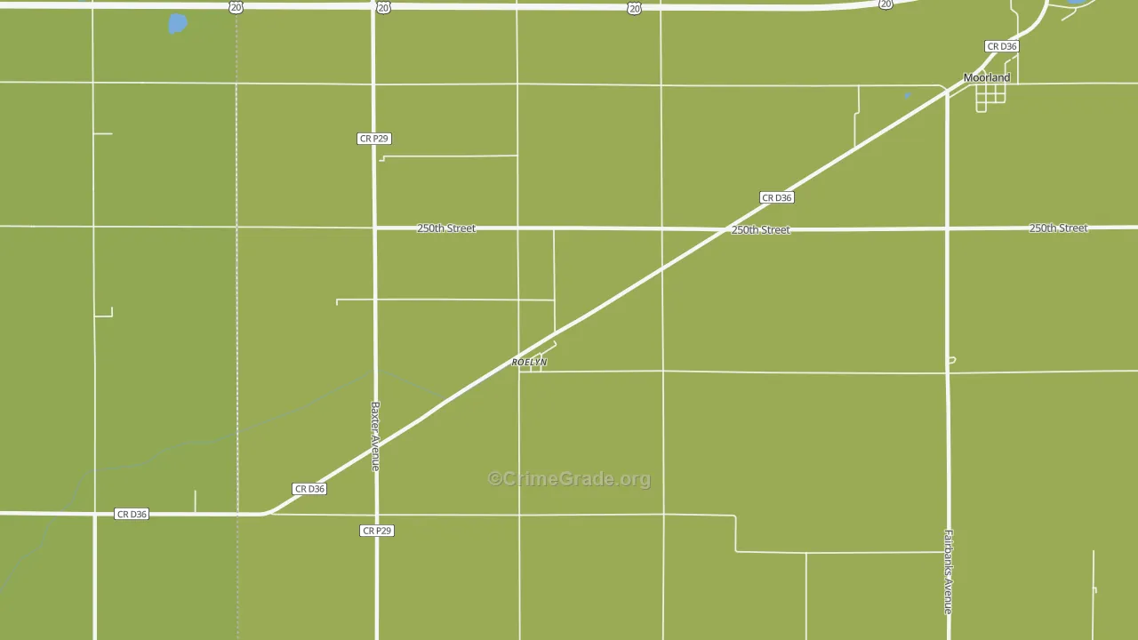 Roelyn, IA Map of Assault Rates