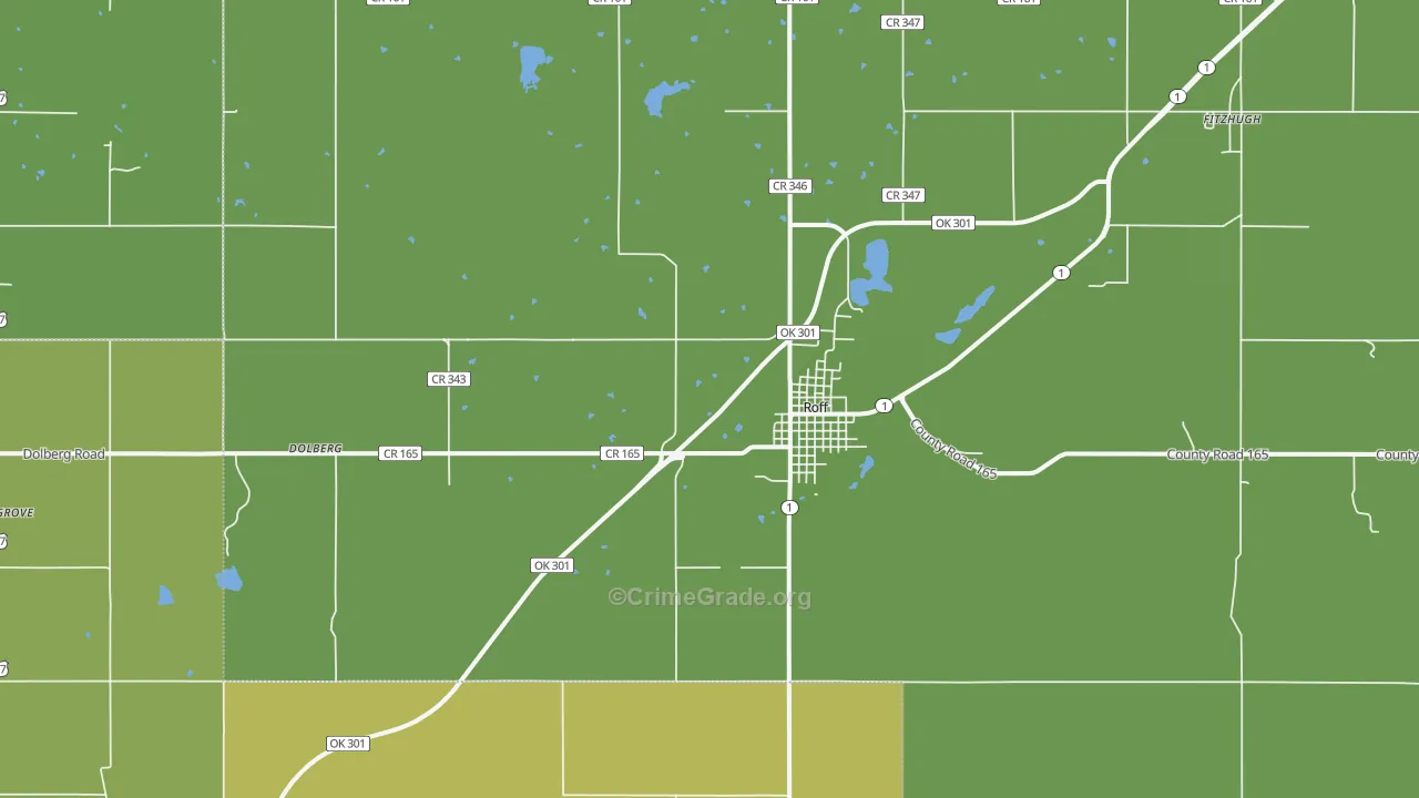 Roff, OK Map of Assault Rates