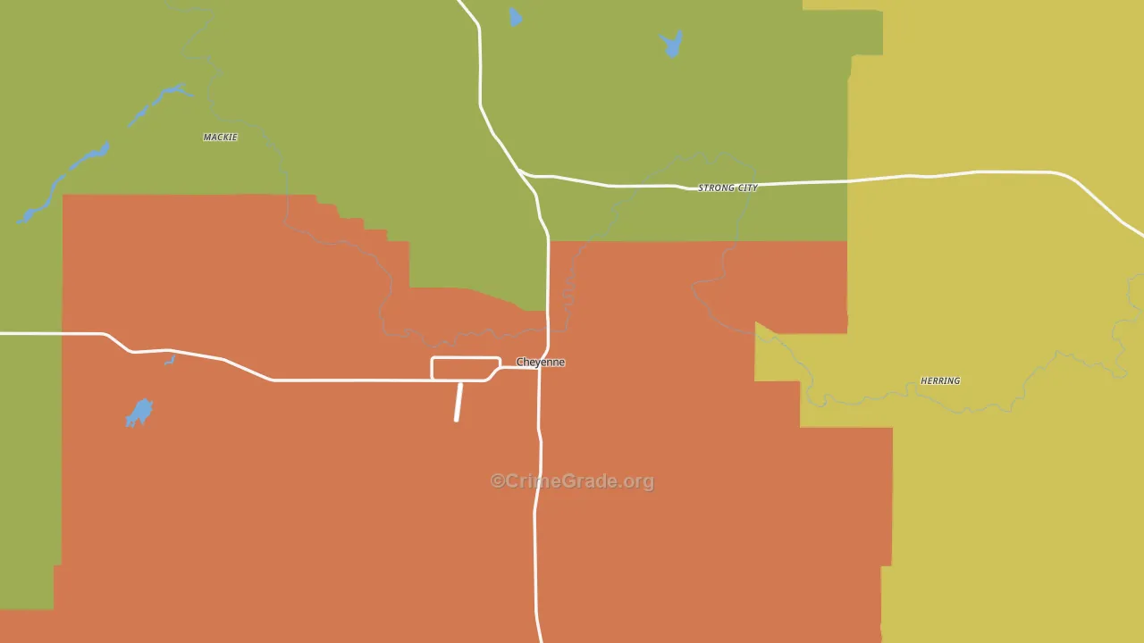 Roger Mills County, OK Map of Assault Rates