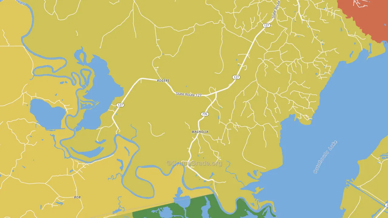 Rogers, LA Map of Assault Rates