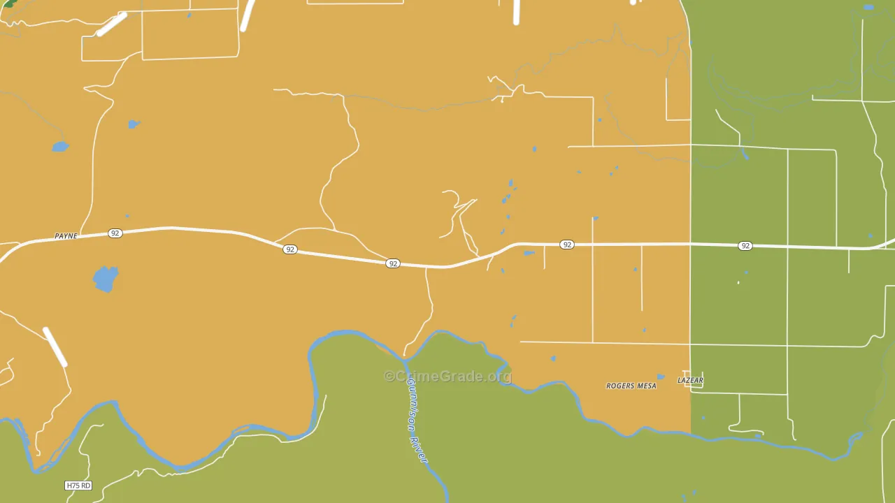 Rogers Mesa, CO Map of Assault Rates