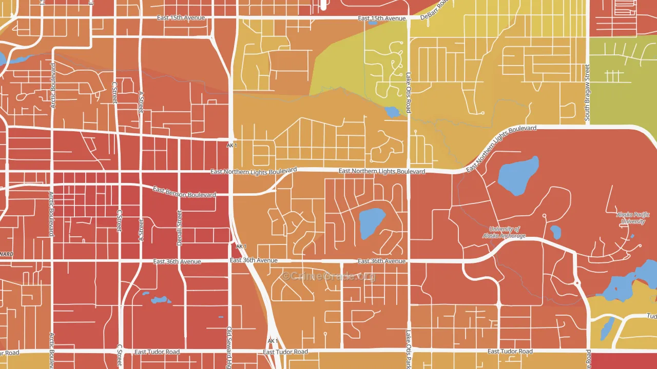 Rogers Park, Anchorage, AK Map of Assault Rates