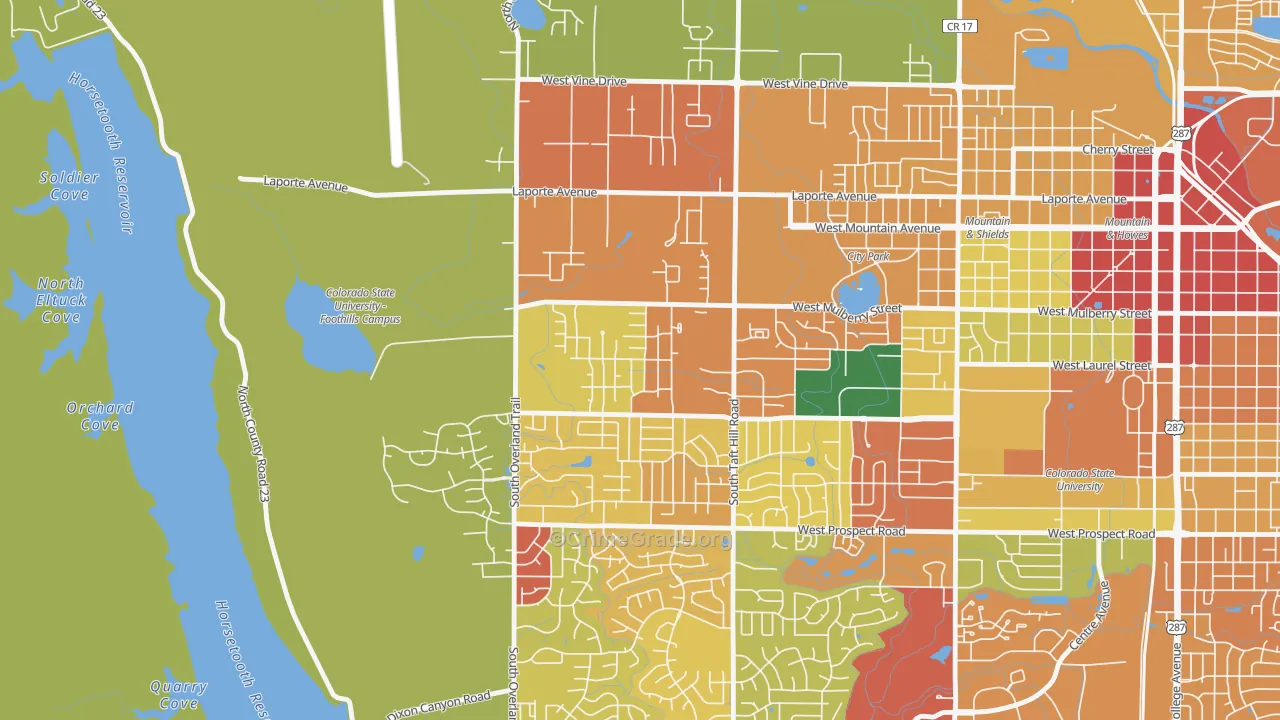 Rogers Park, Fort Collins, CO Map of Assault Rates