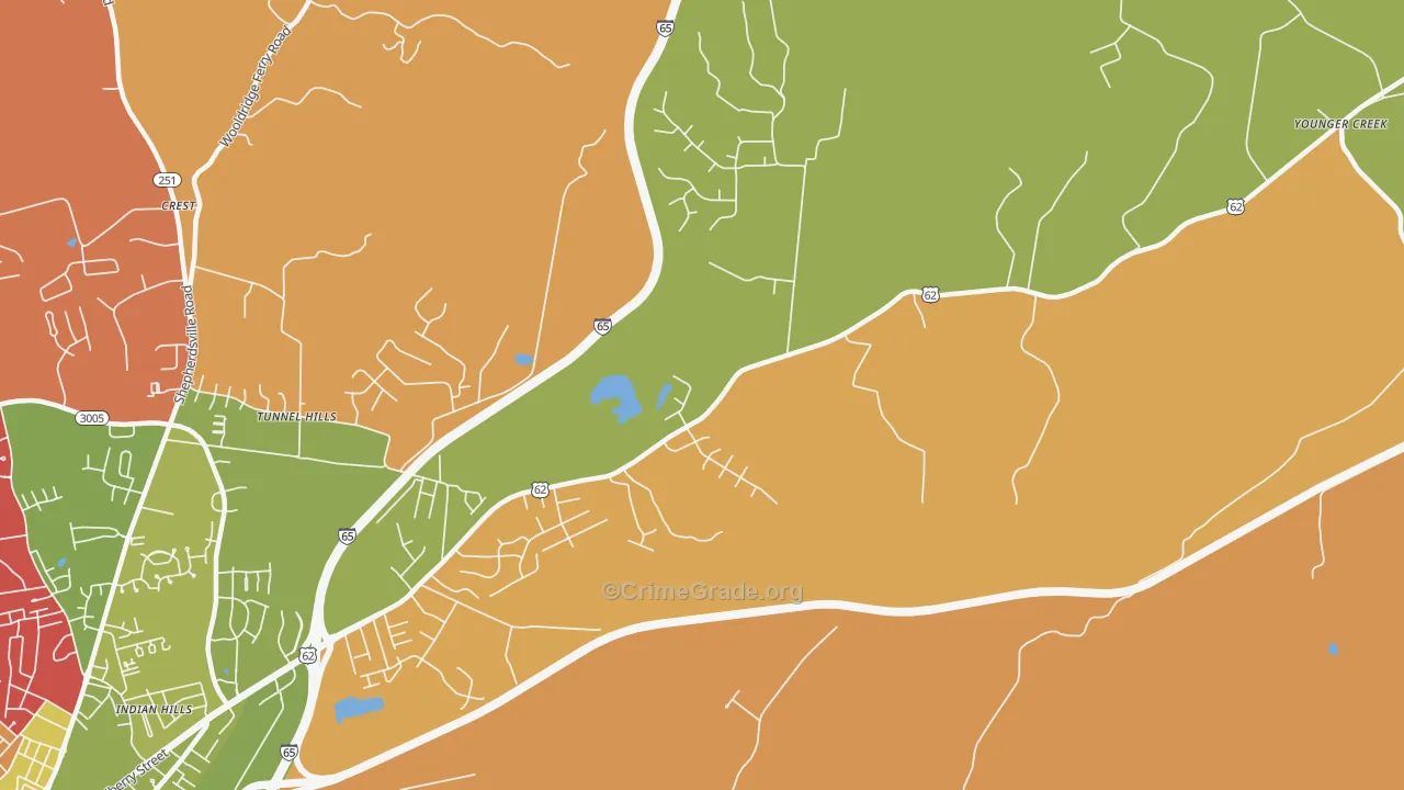 Rogersville, KY Map of Assault Rates