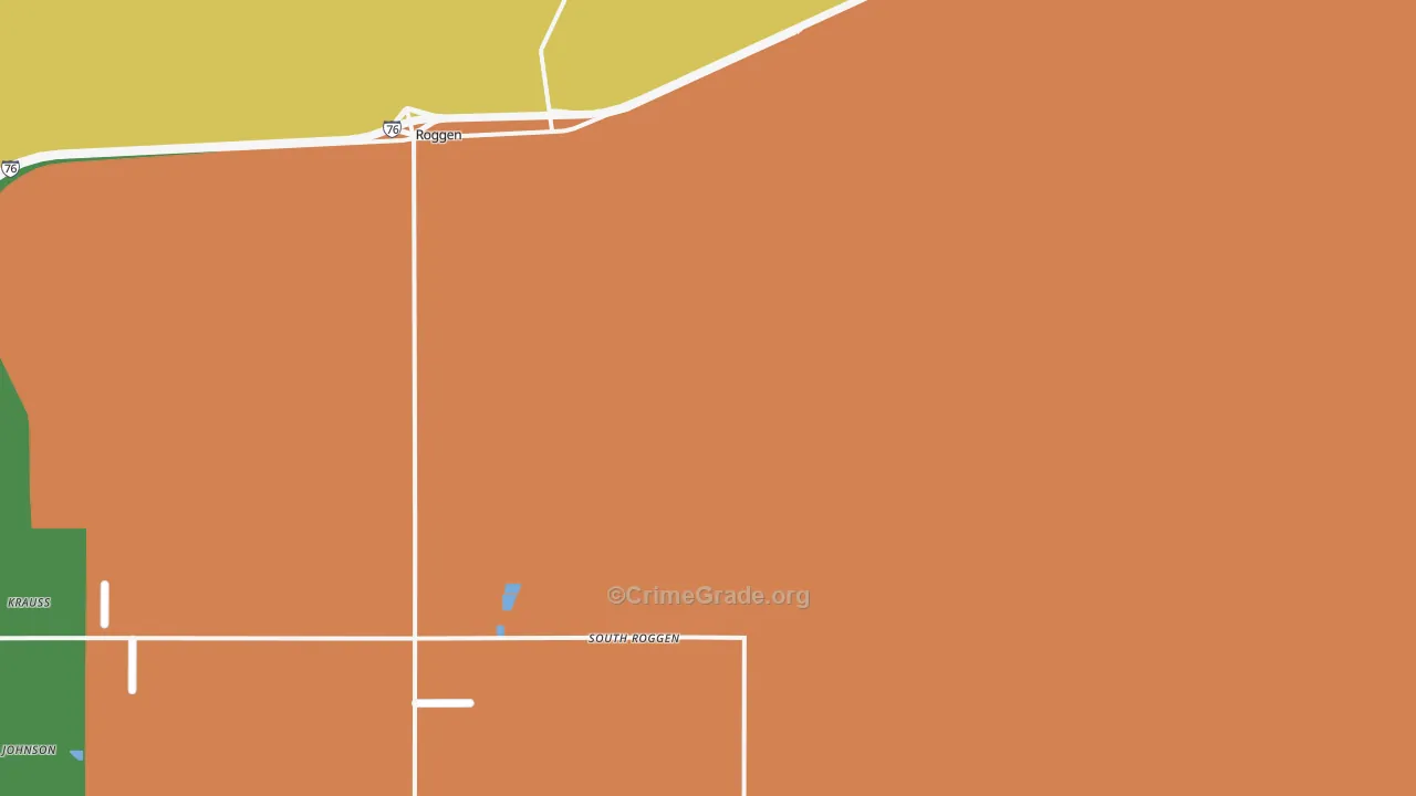 Roggen, CO Map of Assault Rates