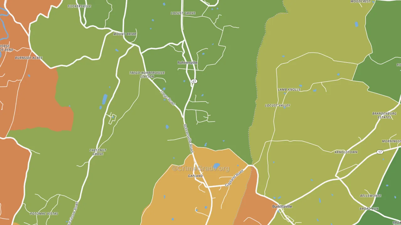 Rohrersville, MD Map of Assault Rates