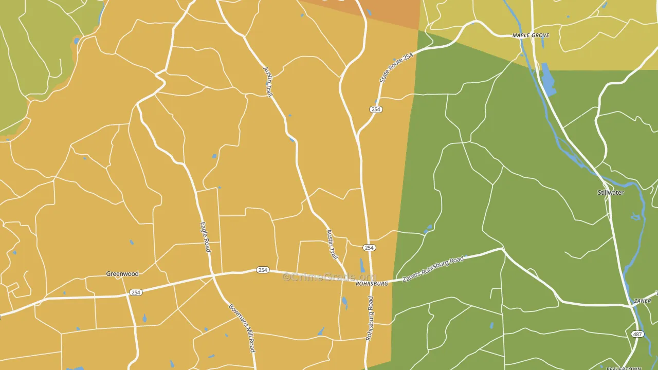 Rohrsburg, PA Map of Assault Rates