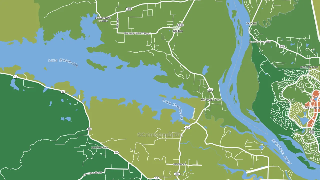 Roland, AR Map of Assault Rates