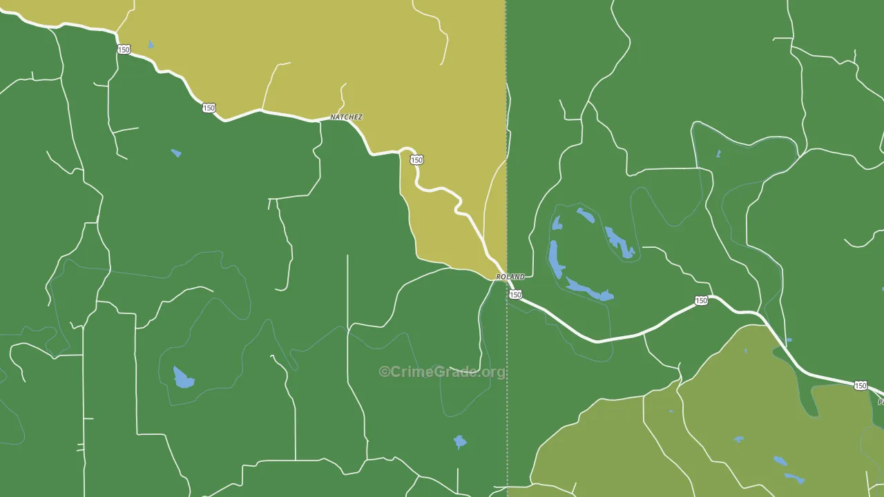 Roland, IN Map of Assault Rates