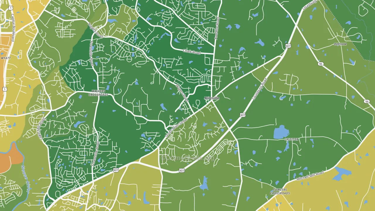 Rolesville, NC Map of Assault Rates