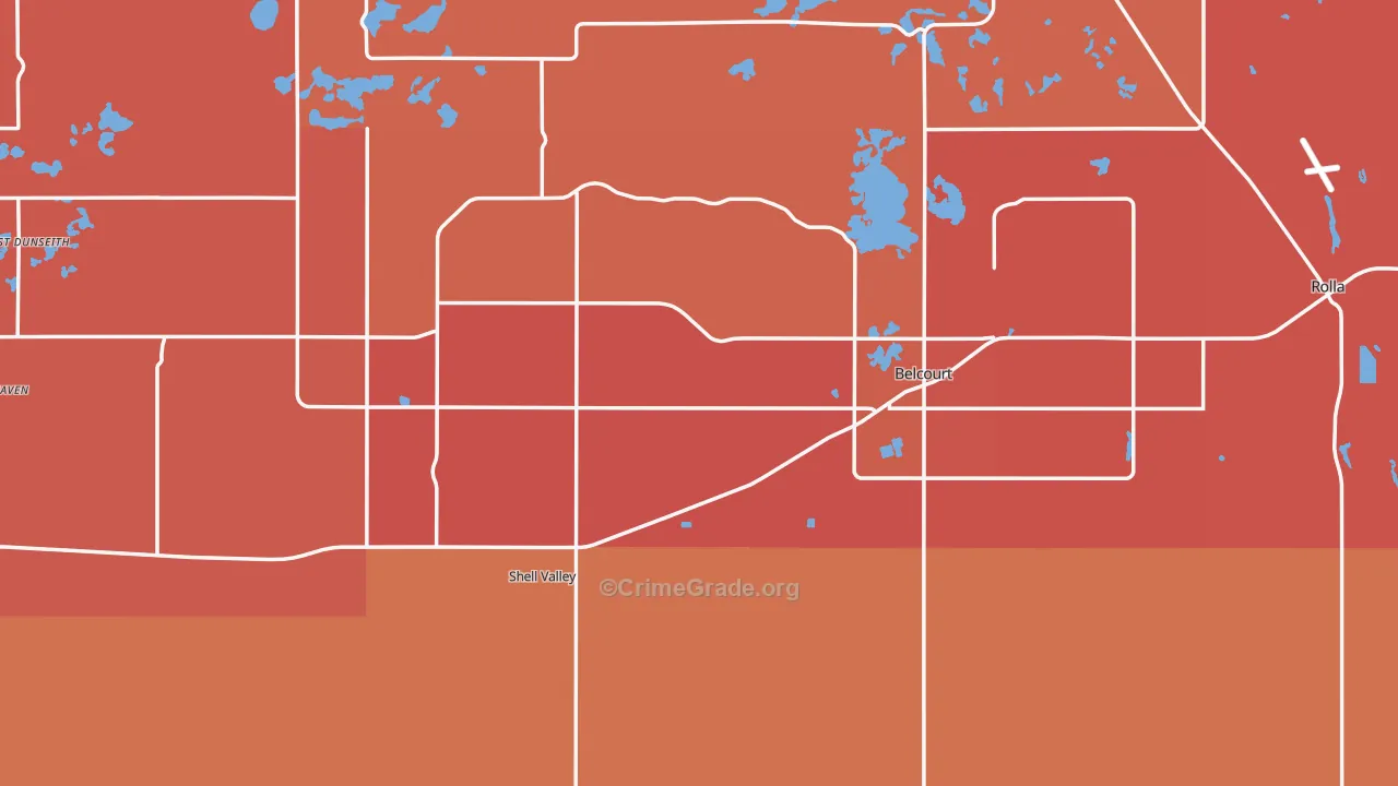 Rolette County, ND Map of Assault Rates