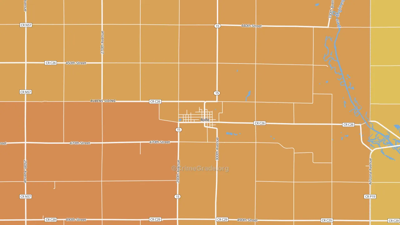 Rolfe, IA Map of Assault Rates