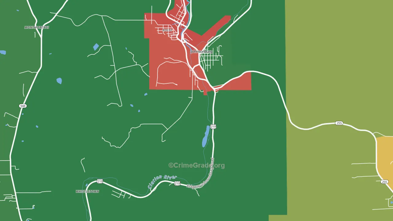 Rolfe, PA Map of Assault Rates