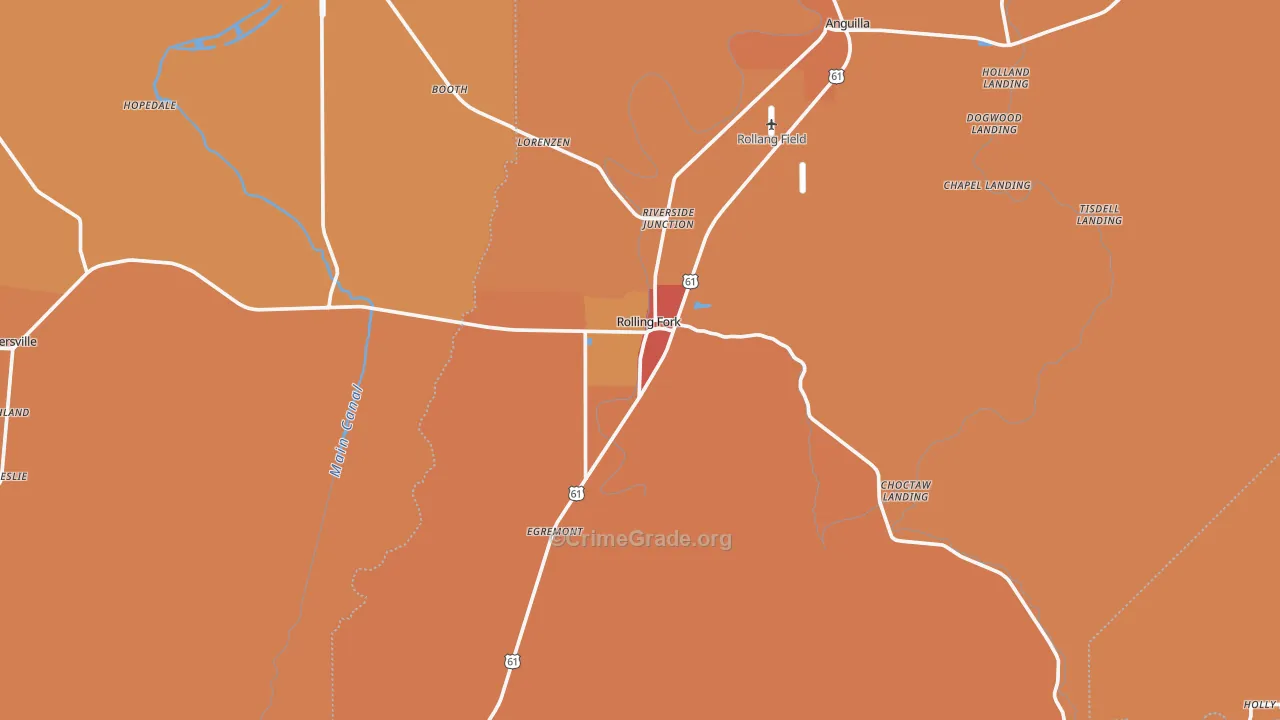 Rolling Fork, MS Map of Assault Rates