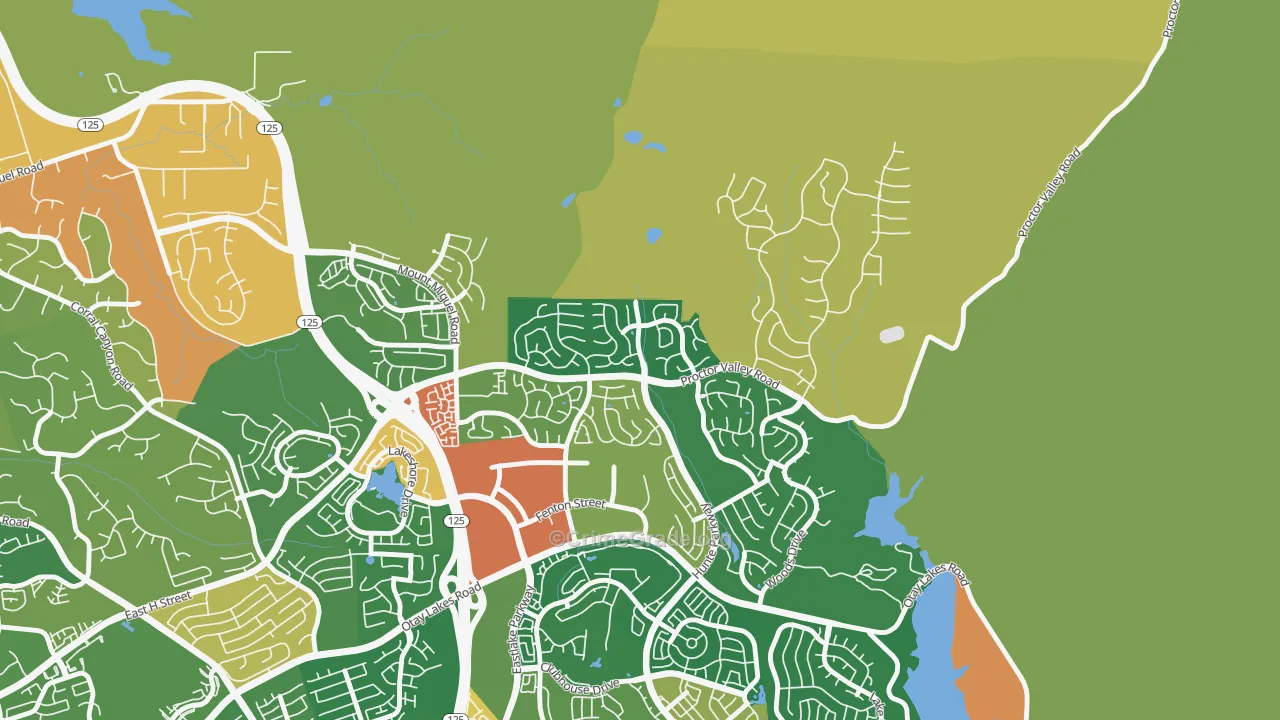 Rolling Hills Ranch, Chula Vista, CA Map of Assault Rates