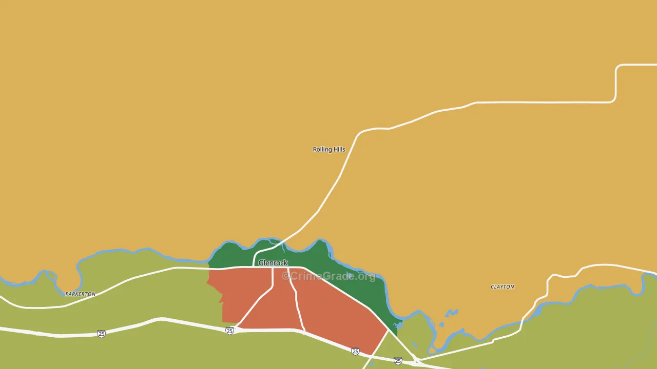 Rolling Hills, WY Map of Assault Rates