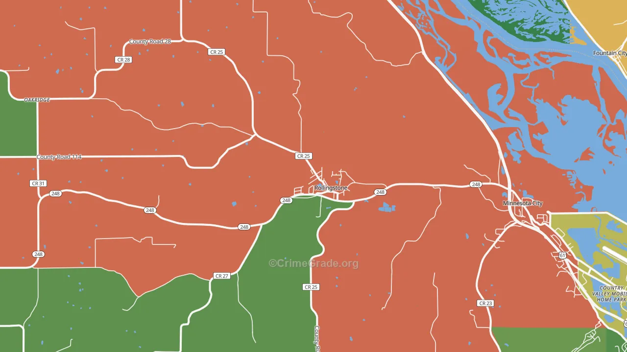 Rollingstone, MN Map of Assault Rates