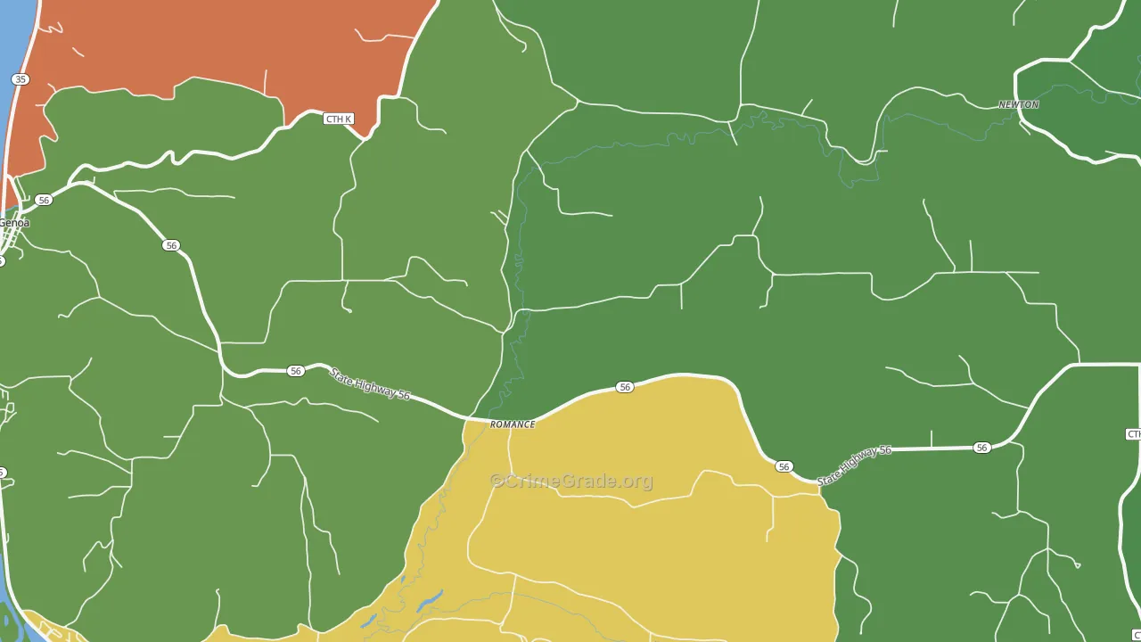 Romance, WI Map of Assault Rates