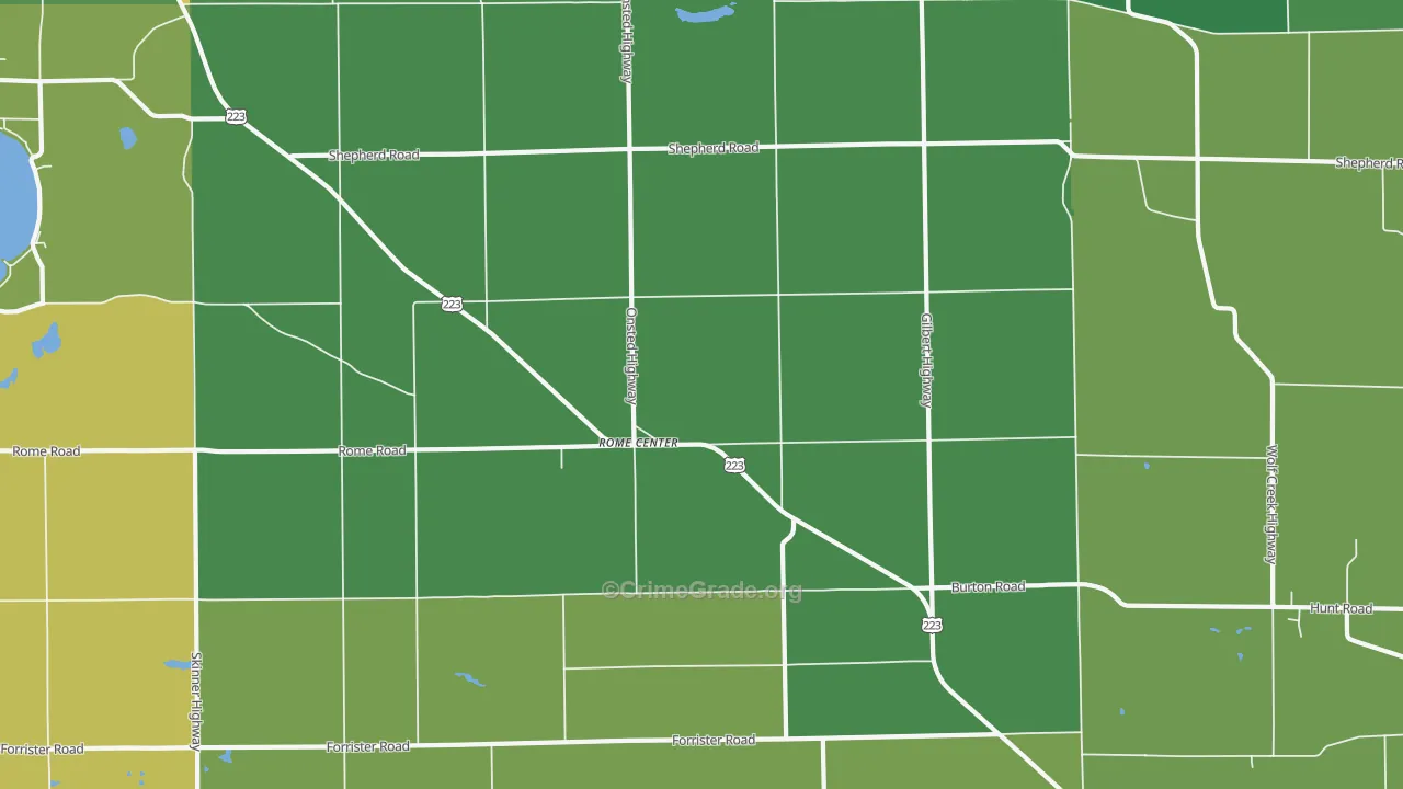 Rome Center, MI Map of Assault Rates