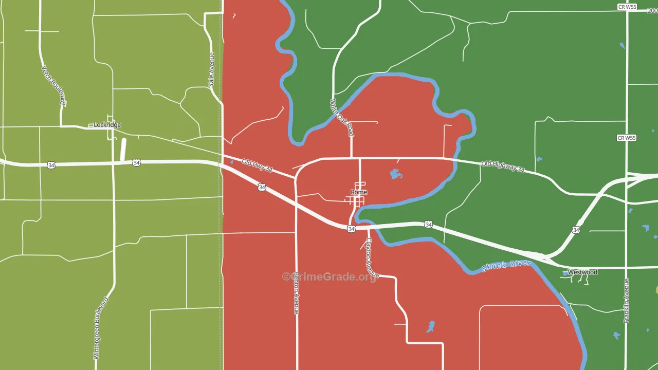 Rome, IA Map of Assault Rates