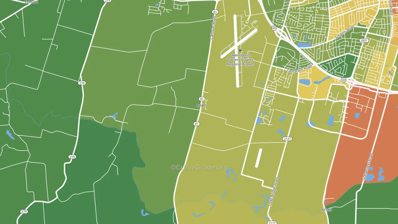 Rome, KY Map of Assault Rates