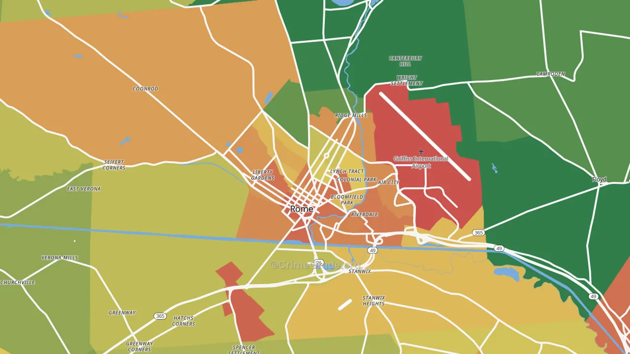 Rome, NY Map of Assault Rates