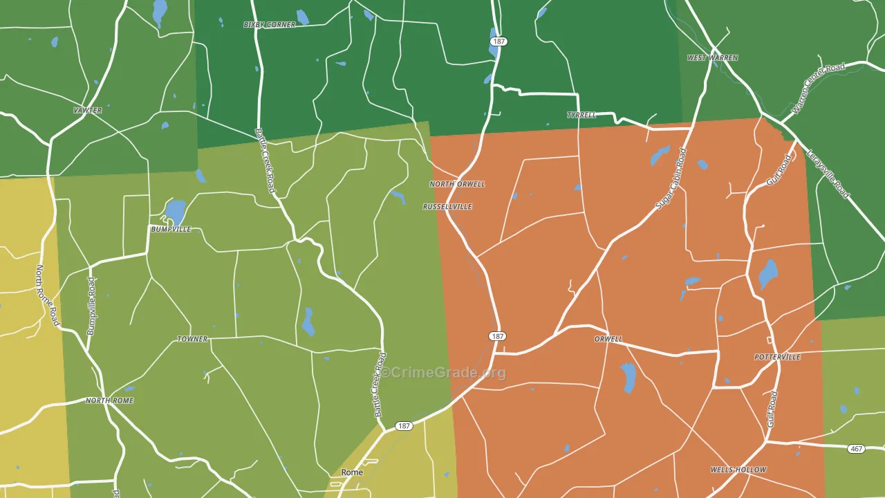 Rome, PA Map of Assault Rates