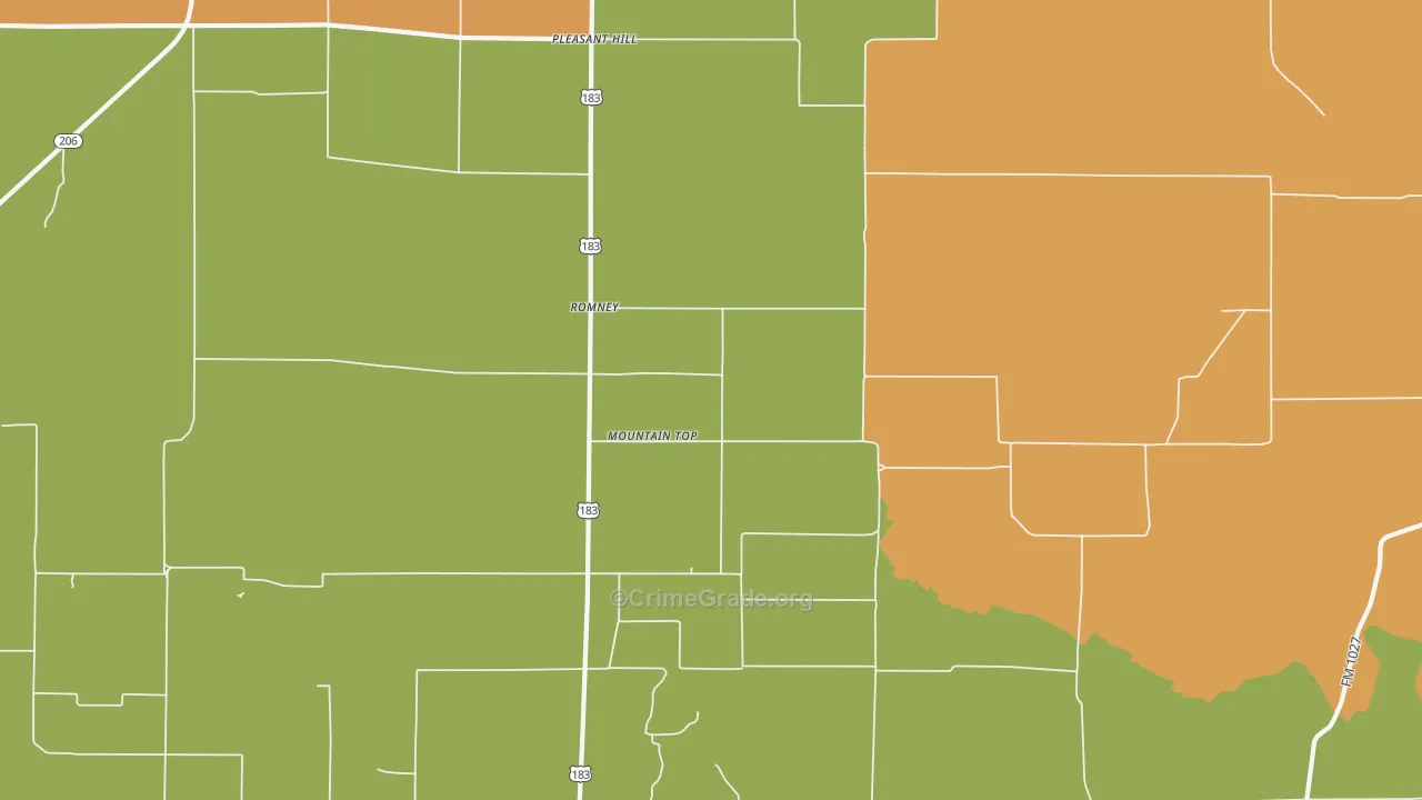 Romney, TX Map of Assault Rates