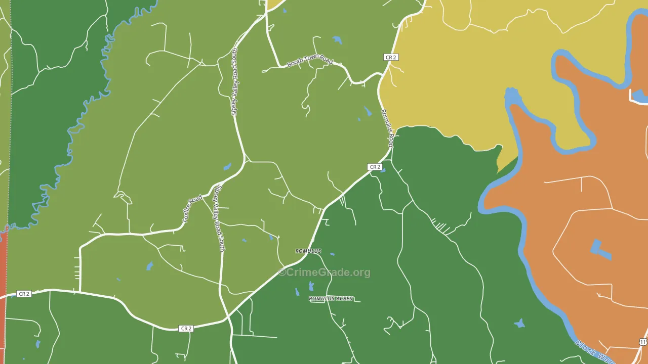 Romulus, AL Map of Assault Rates