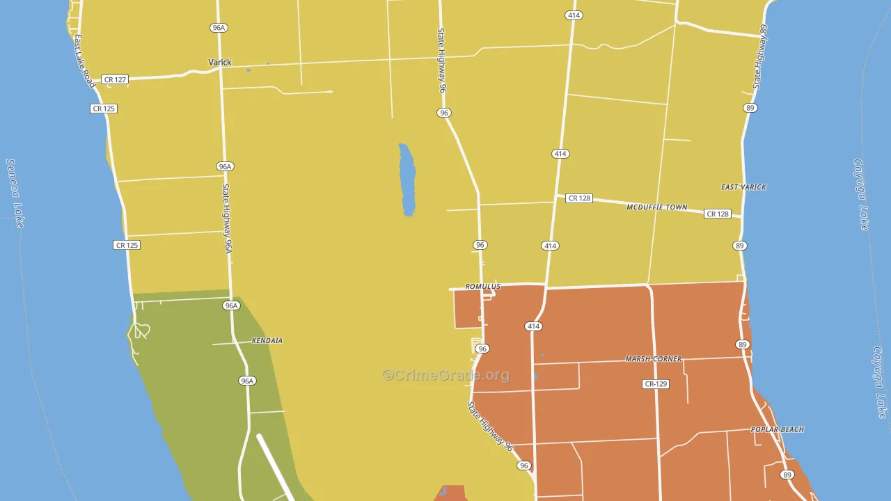 Romulus, NY Map of Assault Rates