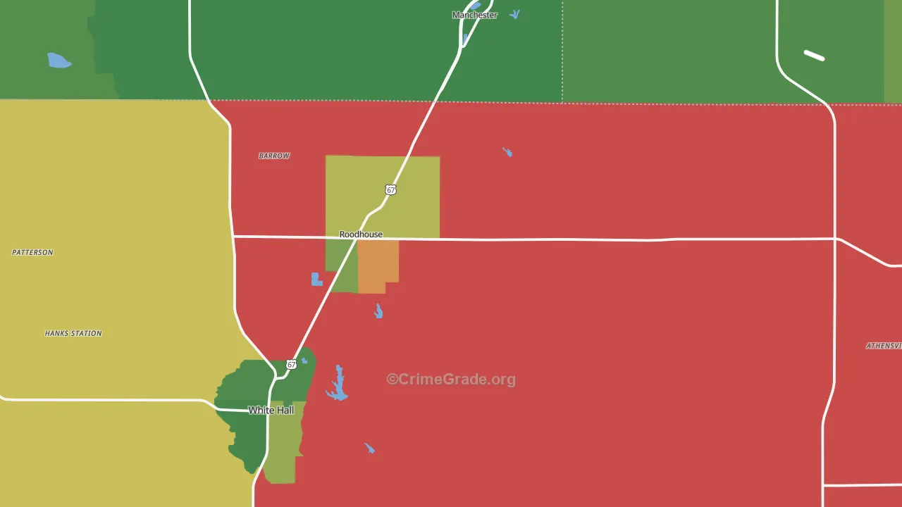 Roodhouse, IL Map of Assault Rates