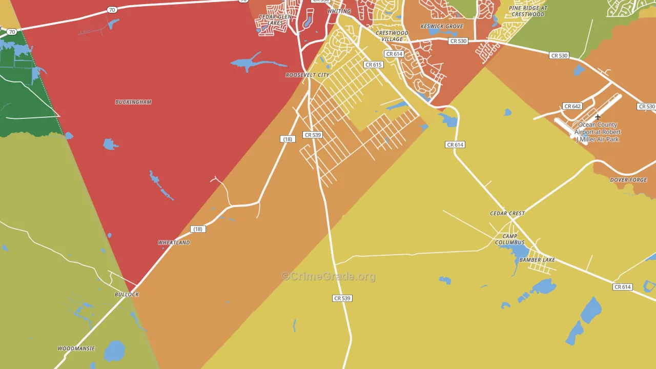 Roosevelt City, NJ Map of Assault Rates