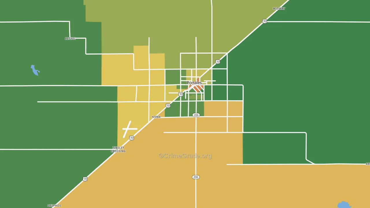 Roosevelt County, NM Map of Assault Rates