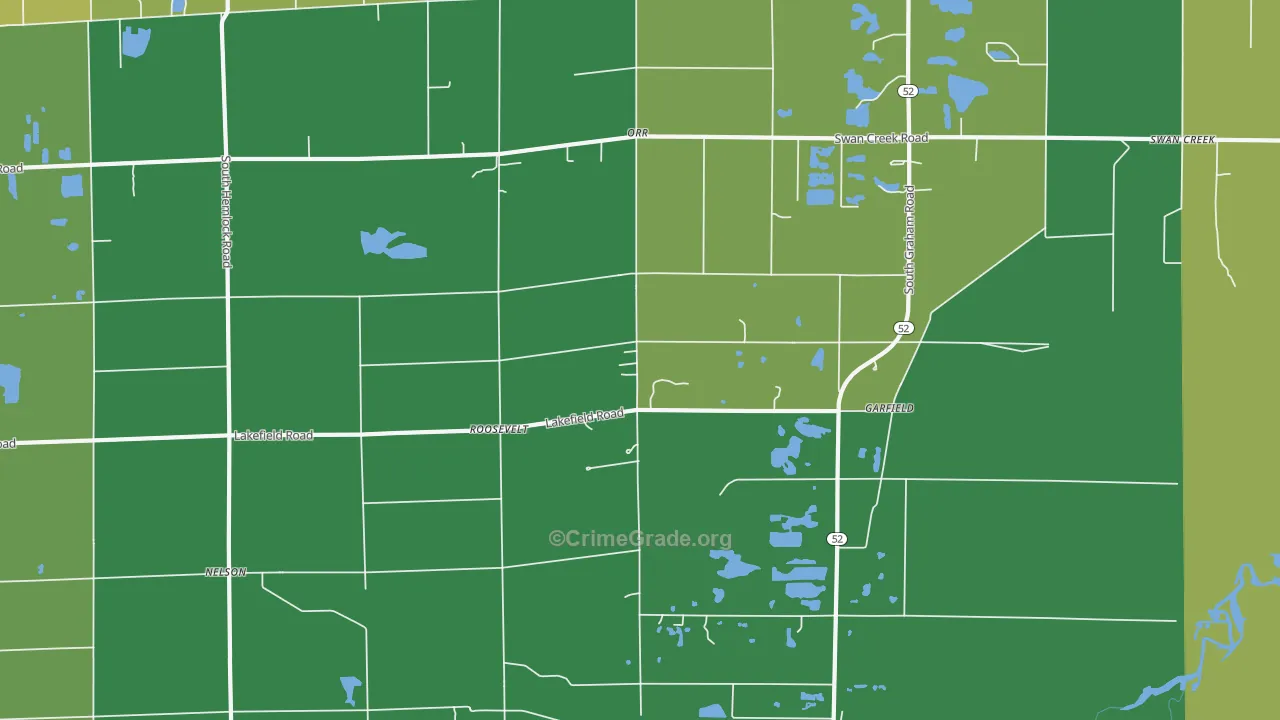 Roosevelt, MI Map of Assault Rates